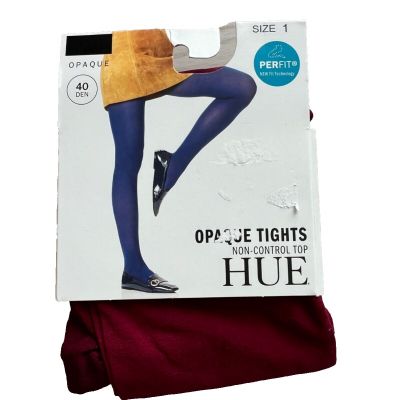 HUE Opaque Sheer to Waist Tights Garnet ( Sz 1 )